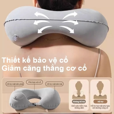 YAKO Gối Cổ Hình U Bơm Hơi Tự Động 15s Giảm Căng Thẳng Cơ Cổ, Gập Gọn Di Động - 34.999₫