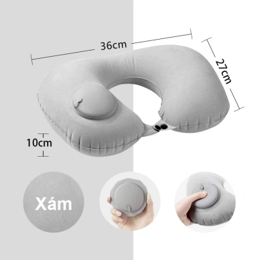 YAKO Gối Cổ Hình U Bơm Hơi Tự Động 15s Giảm Căng Thẳng Cơ Cổ, Gập Gọn Di Động - 34.999₫