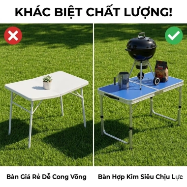 ZEN Bàn gấp dã ngoại đa năng khung thép – Di động cho gia đình, chợ đêm, sự kiện – 309.000₫ 6