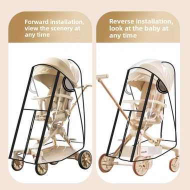 ZENITTHGEM Vỏ mưa trong suốt xe đẩy em bé - phụ kiện chống gió, chống nước, phù hợp du lịch Pram