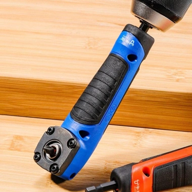 ZGECB Bộ chuyển đổi khoan 90° 1/4 Inch – Tay cầm chống trượt, mô-men cao, hex, kèm mũi khoan & giá đỡ ổ cắm 6