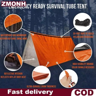 Zmo Lều Khẩn Cấp Gập Nhỏ Sống Sót Đường Dài Cắm Trại Ngoài Trời Không Thấm Nước