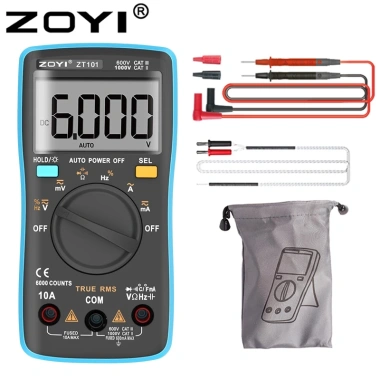 ZT-101 Máy đo vạn năng kỹ thuật số cầm tay, chống cháy tự động, độ chính xác cao, vôn kế đo dòng điện, ba chức năng