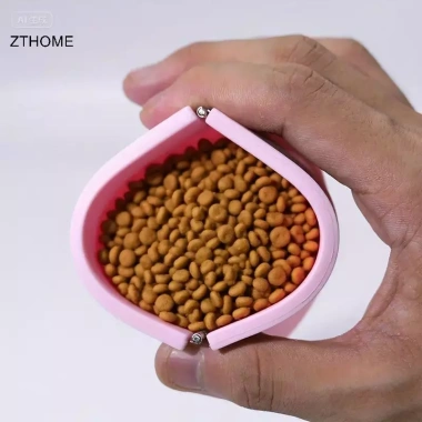 ZTHOME Túi Ăn Chó Silicone Di Động Chống Nước Dễ Làm Sạch An Toàn Ngoại Trời 4