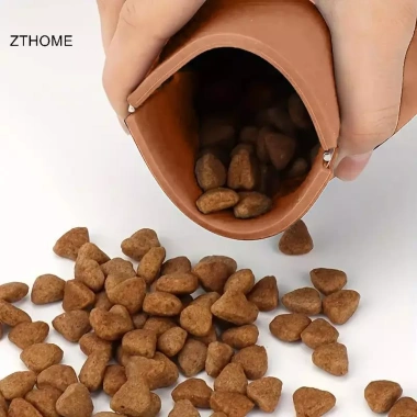 ZTHOME Túi Ăn Chó Silicone Di Động Chống Nước Dễ Làm Sạch An Toàn Ngoại Trời 8