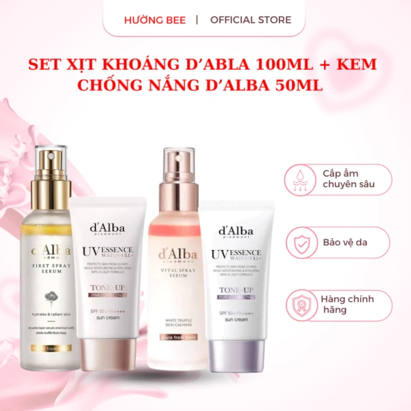 Sự kết hợp giữa xịt khoáng và kem chống nắng mang lại cảm giác da căng bóng và bảo vệ bền vững