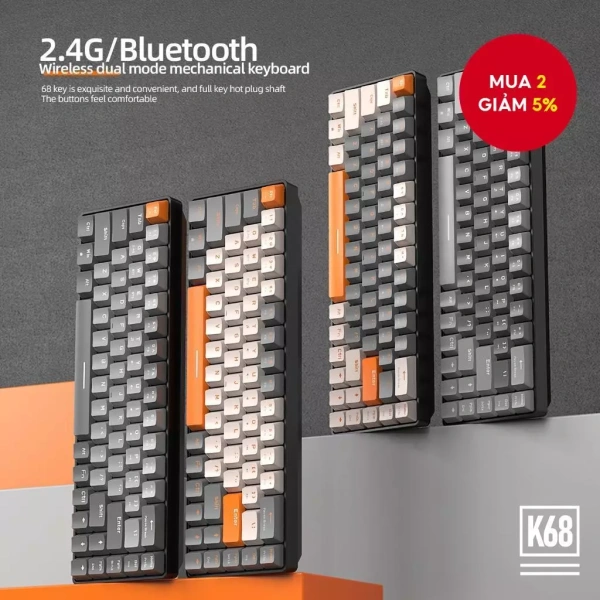 Bàn phím cơ không dây đa chế độ 68 phím cho laptop: Khi sự gập gọn thực sự giải quyết giới hạn không gian làm việc
