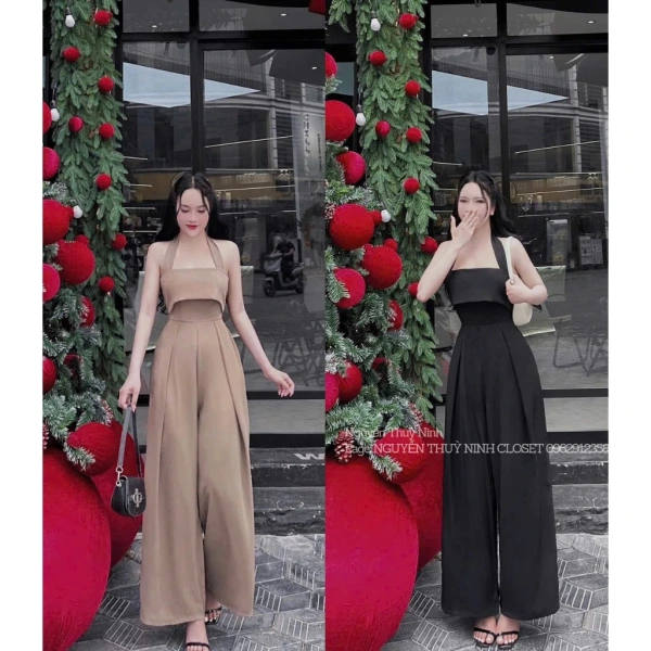 Cổ áo cao của jumpsuit suông cúp ngực có làm vai bị ép khi ngồi lâu không?