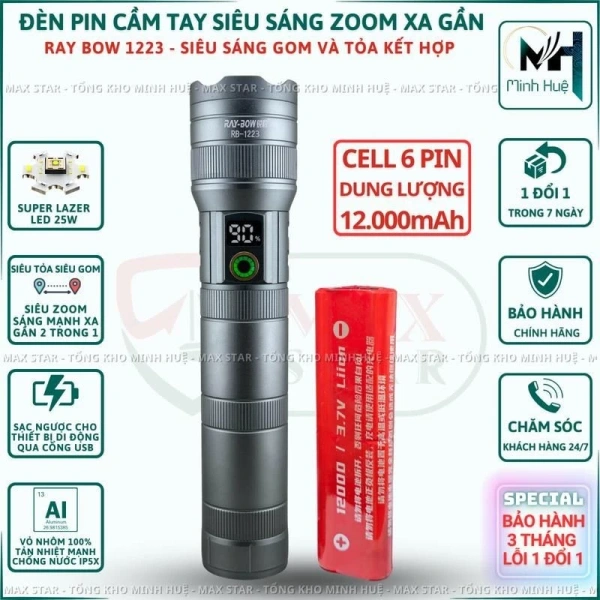 Đèn pin cầm tay pin siêu dung lượng kéo dài cả ngày, nhưng cân nặng và thời gian sạc lại là yếu tố thường bị bỏ qua