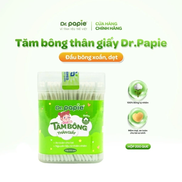 Sự thật ít ai biết về tăm bông giấy 100 % cotton mềm mại và những rủi ro ẩn trong việc dùng hàng ngày cho bé