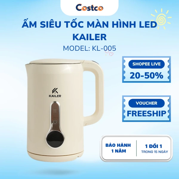 Tự ngắt an toàn của ấm siêu tốc LED 1.7 L 2200W biến buổi sáng bận rộn thành việc đun nước không lo