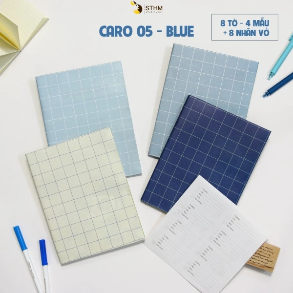 Một ví dụ thực tế: STHM CT Giấy bao tập A5 CARO STHM Set 8 tờ, tặng kèm 8 nhãn vở – hiện đang được bán với giá 25 800 VND (giảm từ 32 508 VND) – cung cấp bộ 8 tờ bìa và 8 nhãn dán cùng thiết kế. (Ảnh 4)