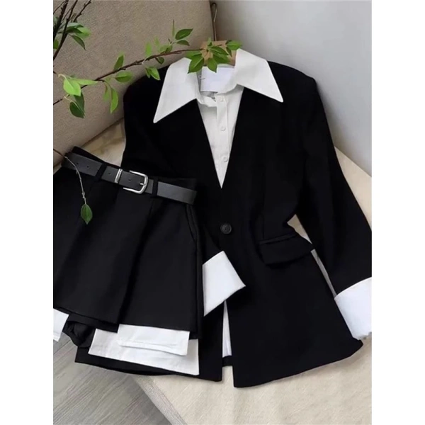 Bộ suit nữ mùa thu: áo khoác dài và váy cao cạp thực tế khiến cách di chuyển hàng ngày phải điều chỉnh. - Ảnh 1