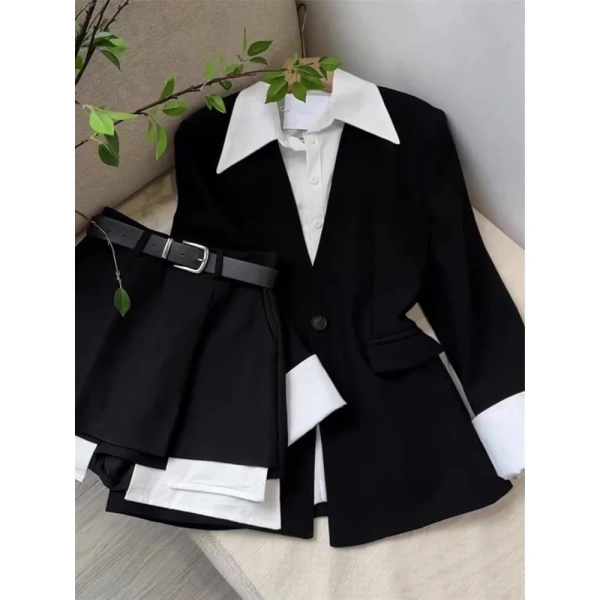 Đối với những ai đang tìm kiếm một bộ suit vừa thời trang, vừa thực tế, Suit hai chiếc áo nữ Hot Girl Quần Váy áo khoác cạp cao kiểu dài là một lựa chọn đáng cân nhắc. (Ảnh 4)