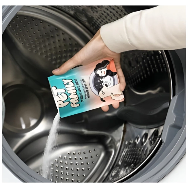 So với ba phương pháp trên, chất tẩy rửa FiJi PET mang lại lợi thế độ hiệu quả cao, an toàn cho vật nuôi và tiện lợi – chỉ cần bỏ gói vào lồng và chọn chu trình giặt thường. (Ảnh 3)