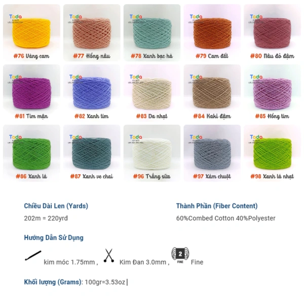 Mặc dù độ bền màu của sợi cotton Việt Nam không bằng một số sợi nhập khẩu cao cấp, nhưng với mức giá 27,000 VNĐ cho một cuộn 100g, nó vẫn là một lựa chọn hợp lý cho nhiều dự án DIY, đặc biệt khi người dùng có thể áp dụng các biện pháp bảo quản phù hợp. (Ảnh 3)