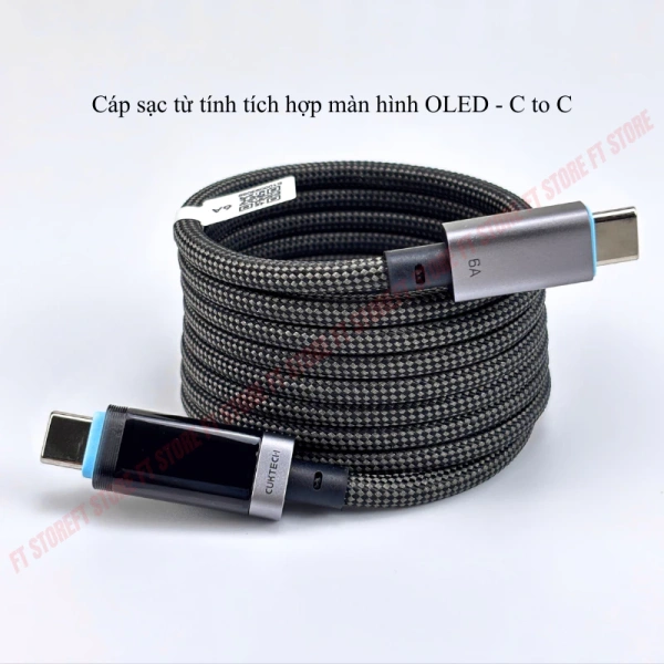 Một mẫu cáp đang được nhiều người dùng quan tâm hiện nay là CUKTECH No.6 Braided Digital Display USB‑C Dual Type‑C PD - CMC615P với độ dài 1,5 m. (Ảnh 4) Một mẫu cáp đang được nhiều người dùng quan tâm hiện nay là CUKTECH No.6 Braided Digital Display USB‑C Dual Type‑C PD - CMC615P với độ dài 1,5 m. (Ảnh 4)