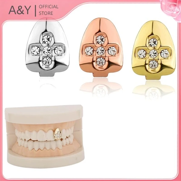 Khác với các món trang sức kim cương thật, grillz kim cương giả thường có lớp mạ hoặc dán đá giả bằng kim cương tổng hợp. (Ảnh 3)
