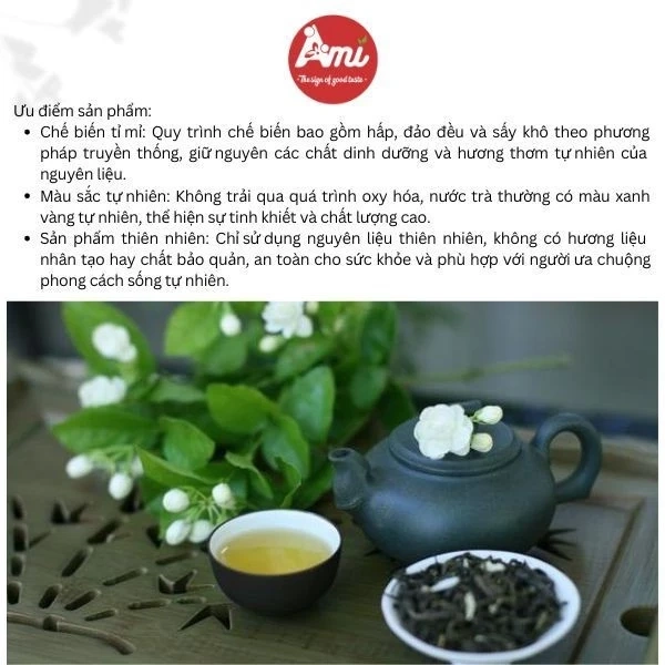 Trong quá trình tìm kiếm một sản phẩm trà nhài chất lượng, Trà Nhài Ami Jasmine Tea Gói 500g xuất hiện như một “đối tác” đáng tin cậy. (Ảnh 4)