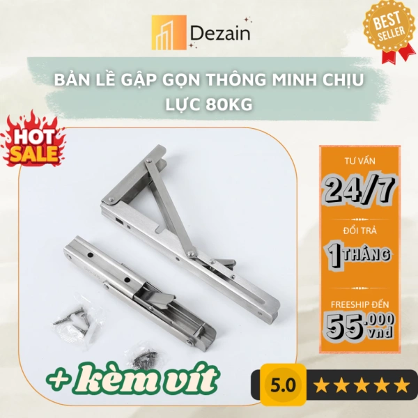 Bản lề gập dày chịu 80 kg thường vững, nhưng khi lắp trên bề mặt nhựa mỏng độ bền có thể giảm nhanh chóng