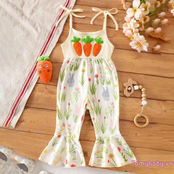 Khi bé gái thích tự do vận động, áo liền quần không tay không luôn mang lại cảm giác thoải mái như dự đoán