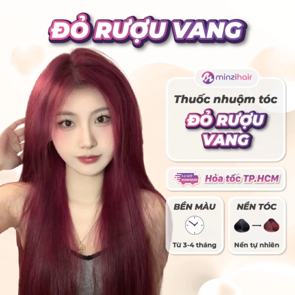 Màu đỏ rượu vang không cần tẩy tóc thường tan nhanh nếu gội quá sớm