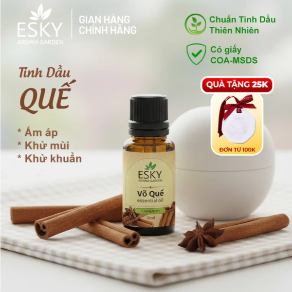 Mùi quế tự nhiên vừa tạo không gian trong lành, vừa khiến muỗi ngại bay
