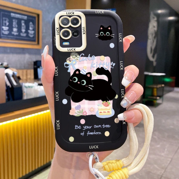 Ốp lưng điện thoại OPPO A54 họa tiết mèo kèm dây đeo: Khi tiện ích bỗng trở thành bất tiện