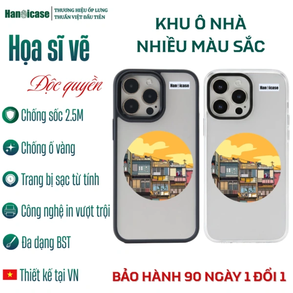 Ốp lưng iPhone chống sốc màu vàng, họa tiết ô nhà dần mất màu sau vài tháng, khiến người dùng bất ngờ