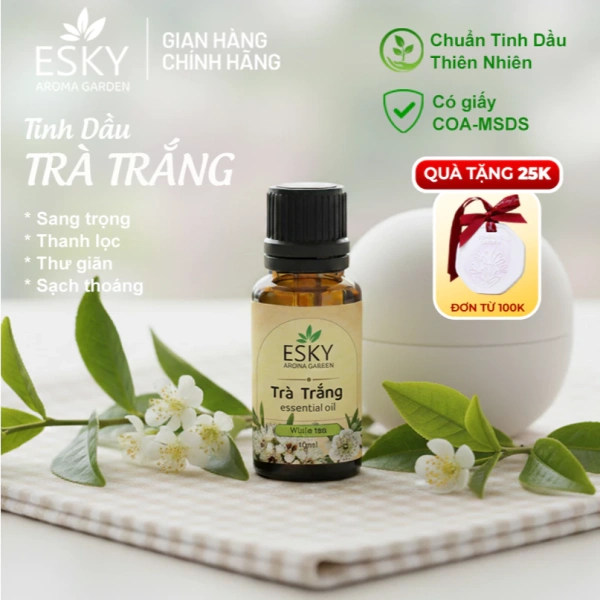 Tinh dầu trà trắng giúp ngủ sâu và khử mùi, nhưng hương thơm nhẹ vẫn bám lại trên rèm sau vài tuần