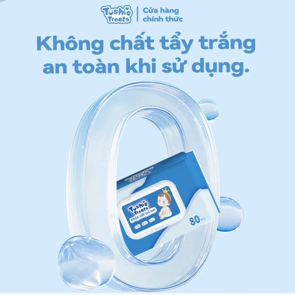 Trong danh sách các sản phẩm đáp ứng những tiêu chuẩn này, Tushie Treats Thùng khăn ướt không cồn không parabens cao cấp dành cho em bé nổi bật nhờ thiết kế nắp chốt kín, chất liệu vải không dệt spunlace 40 gsm, và công thức không chứa các chất gây dị ứng. (Ảnh 3)