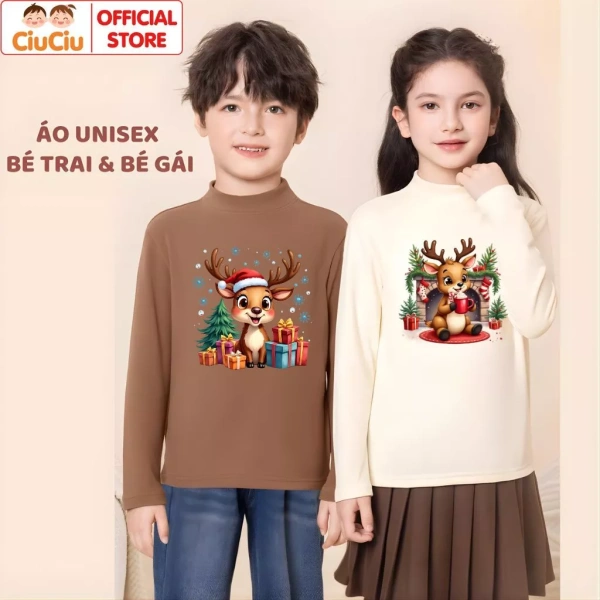Trong danh mục các áo giữ nhiệt dành cho trẻ, Áo Giữ Nhiệt Vải Zip Lông Mềm Hình Tuần Lộc Noel của thương hiệu CiuCiu – CIUCIU KID mang đến sự kết hợp tinh tế giữa công nghệ vải và nghệ thuật thiết kế. (Ảnh 3)