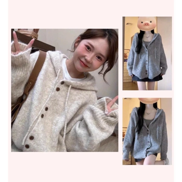 Áo len cardigan dài tay phối mũ mùa thu đông: Khi mong muốn ấm áp lại gặp rắc rối trong việc phối trang phục hàng ngày - Ảnh 1