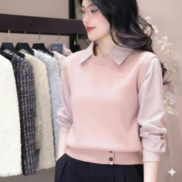 Việc biết cách phối hợp áo len sơ mi với các món đồ khác sẽ giúp bạn tận dụng tối đa tính năng ấm và vẻ đẹp thanh lịch. (Ảnh 3)