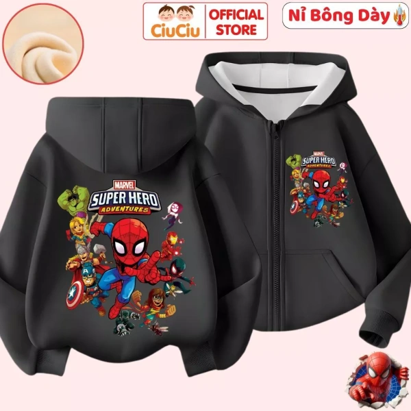 Dưới đây là một ví dụ thực tế mà chúng tôi đã thử nghiệm: Áo Khoác Nỉ Bông Hoodie Cho Bé Trai Hình Siêu Nhân Người Nhện CIUCIU KID. (Ảnh 4)