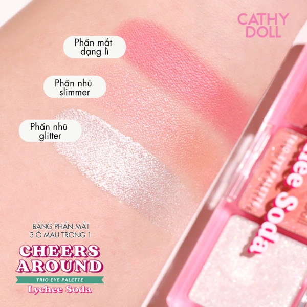Nhiều blogger mỹ phẩm tại Việt Nam đã thử nghiệm Cheers Around Trio và đưa ra phản hồi tích cực về độ mịn của hạt phấn cũng như khả năng “bắt nét” của các màu shimmer và glitter. (Ảnh 5)