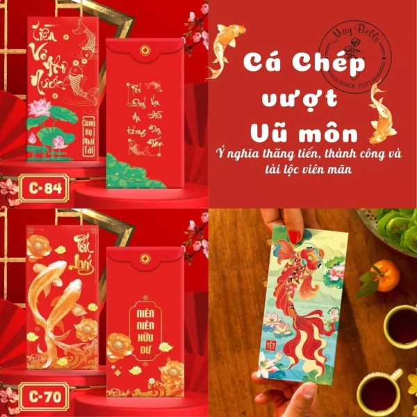 Bao lì xì Tết họa tiết cá chép khiến người nhận băn khoan về ý nghĩa may mắn trong năm mới - Ảnh 1