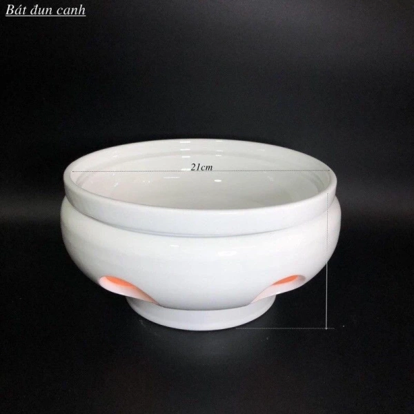 Được làm từ gốm sứ Bát Tràng chất lượng cao, bát hâm nóng thực phẩm không những bền bỉ mà còn chịu nhiệt tốt, không bị nứt vỡ khi tiếp xúc với lửa nhẹ như nến hoặc cồn. (Ảnh 3)