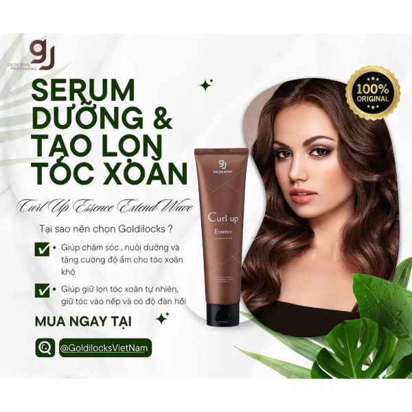 Tinh chất dưỡng tóc dành cho tóc uốn, giữ nếp tóc uốn Goldilocks Curl Up Essence 150ml được thiết kế đặc biệt để cấp ẩm sâu và khóa nếp sóng ngay sau khi gội. (Ảnh 3)
