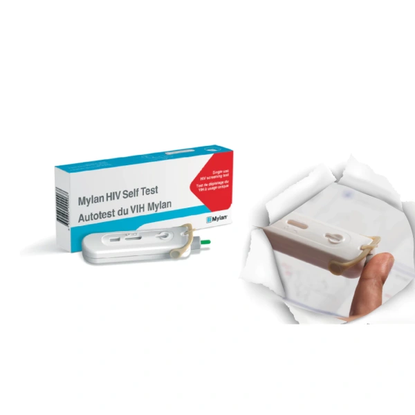 Kết quả của bộ test HIV Mylan hiển thị dưới dạng các vạch màu trên cửa sổ kết quả. (Ảnh 3) Kết quả của bộ test HIV Mylan hiển thị dưới dạng các vạch màu trên cửa sổ kết quả. (Ảnh 3)