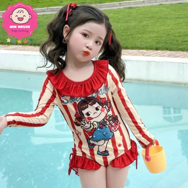 Bikini bé gái có tay dài: Khi họa tiết đáng yêu lại ẩn chứa những bất tiện cho ngày chơi bơi - Ảnh 4