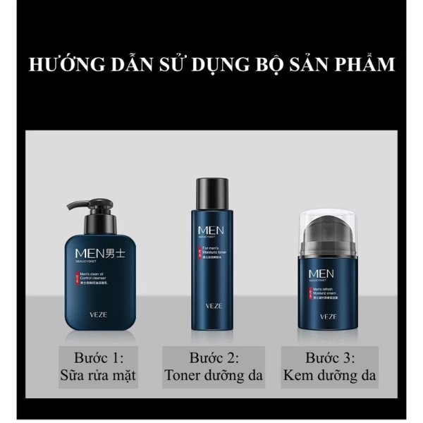 Trong quá trình tìm kiếm sản phẩm, Bộ mỹ phẩm dưỡng da, chăm sóc da mặt cho nam giới 4 món VEZE (SPU219) nổi bật nhờ thành phần cân bằng và quy trình 4‑bước hợp lý. (Ảnh 4)