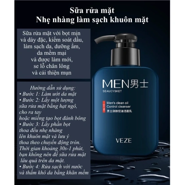 Trong quá trình tìm kiếm sản phẩm, Bộ mỹ phẩm dưỡng da, chăm sóc da mặt cho nam giới 4 món VEZE (SPU219) nổi bật nhờ thành phần cân bằng và quy trình 4‑bước hợp lý. (Ảnh 5)