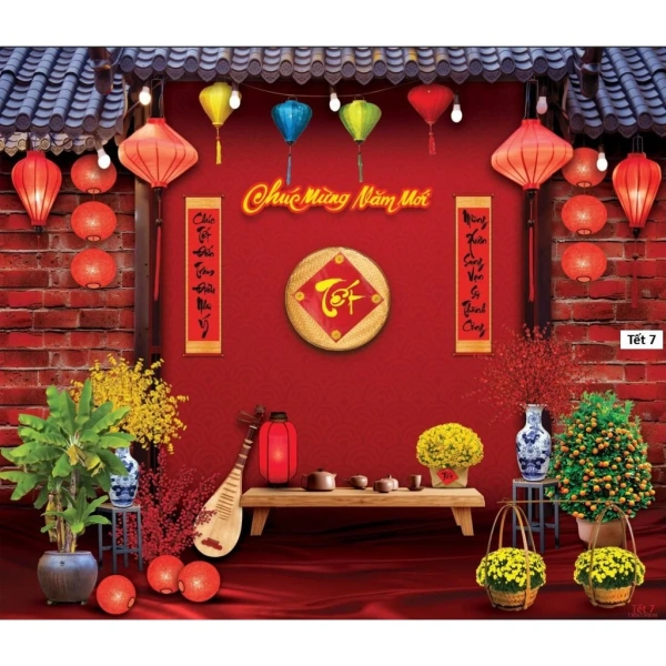 Bức tranh vải Tết treo sai vị trí có thể làm không gian bày trí rối mắt thay vì ấm cúng - Ảnh 3