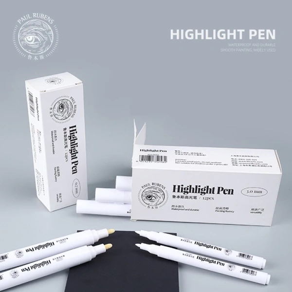 Bút mực trắng highlight tạo điểm sáng trên giấy nhám dễ lem khi áp lực viết quá mạnh - Ảnh 2