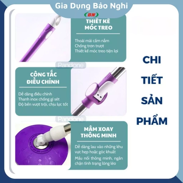 Vị trí chiều cao của cây lau khi gắn vào thùng lau ảnh hưởng tới lực ép bông lên sàn. (Ảnh 3)
