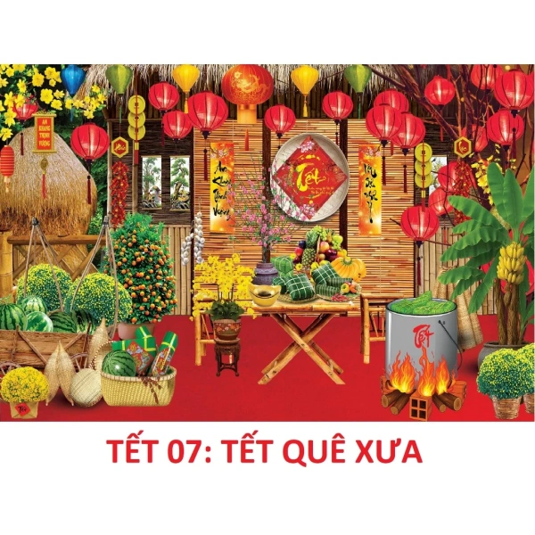 Trong số các lựa chọn trên, phông nền Tết, tranh vải treo tường của K.I.M3 nổi bật nhờ tính linh hoạt và chất lượng in 6D sắc nét. (Ảnh 4)
