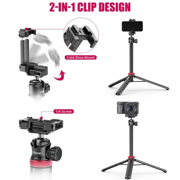 Ulanzi MT‑44 và MT‑44B nằm ở vị trí “kết hợp” giữa hai thế hệ trên: khung nhựa ABS chắc chắn, thiết kế 2‑trong‑1 (điện thoại + máy ảnh), và trọng lượng dưới 420 g, còn tải trọng 1,5 kg tương đương hoặc thậm chí vượt qua các mẫu kim loại cồng kềnh hơn. (Ảnh 3) Ulanzi MT‑44 và MT‑44B nằm ở vị trí “kết hợp” giữa hai thế hệ trên: khung nhựa ABS chắc chắn, thiết kế 2‑trong‑1 (điện thoại + máy ảnh), và trọng lượng dưới 420 g, còn tải trọng 1,5 kg tương đương hoặc thậm chí vượt qua các mẫu kim loại cồng kềnh hơn. (Ảnh 3)