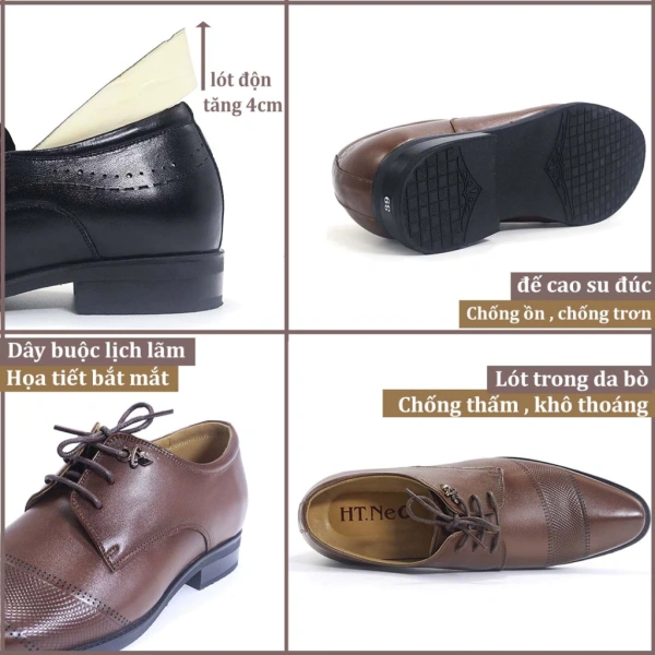 Trong quá trình tìm kiếm một mẫu giày vừa có độ cao “đệm” 7 cm, vừa đáp ứng tiêu chí bền bỉ, Giày nam buộc dây tăng chiều cao 7cm HT.NeO xuất hiện như một lựa chọn đáng cân nhắc. (Ảnh 4) Trong quá trình tìm kiếm một mẫu giày vừa có độ cao “đệm” 7 cm, vừa đáp ứng tiêu chí bền bỉ, Giày nam buộc dây tăng chiều cao 7cm HT.NeO xuất hiện như một lựa chọn đáng cân nhắc. (Ảnh 4)