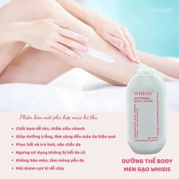 Sản phẩm Sữa Dưỡng Thể Ban Đêm Whisis Premium Glutathione Whitening Body Lotion được phát triển với công thức đa lớp, nhắm vào cả mục tiêu làm sáng da và duy trì độ ẩm suốt đêm. (Ảnh 5)